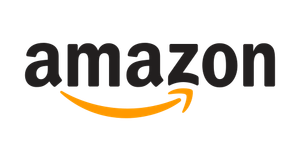 Das Amazon-Logo zeigt den Schriftzug 'amazon' in schwarzer Schrift mit einem orangefarbenen Pfeil, der von A nach Z zeigt.